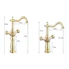 Robinets de lavabo de salle de bain Gold Color Materif