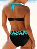 Women's Swimwear 2024 Halter String Bikini Women Print Sexy Swimsuit Female Beachwear Bathers Bathing Swimming Swim Suit