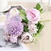 Fleurs décoratives Hortensea artificiel Peony Bouquet Silk Ball Stage Table Tablet Falle Bleeming Wedding Blue Home Centres de décoration fl y5o3