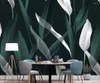 Wallpapers Custom Wallpaper Handgeschilderde Noordse minimalistische tropische bladeren Tv-achtergrond Wall Home Decoratie Murals 3D