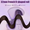 32 mm fransk hår curler våg professionell äggrulle hår curling järn korrugerad vågig styler snabb uppvärmning volumiserande stylingverktyg 240327