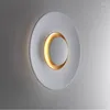 Lampada a parete Crema circolare in stile soggiorno divano di divano decorazione minimalista camera da letto balcone illuminazione corridoio