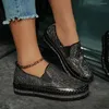 Casual Shoes 2024 Women's Rhinestone Slip-on Loafers Flats Thick Sole Comfy Walking Platform Sneakers
