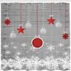 Douchegordijnen Fashion Curtain Christmas hangere sterren ornamenten sneeuwvlokpatroon waterdichte haakstof stof badkamer decoratie