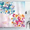 Занавески для душа мода красочная летающая бабочка графическая печать сверхъестественная домашняя водонепроницаемая ткань украшение ванной комнаты