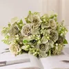 Dekorativa blommor Simulerade blommor Klassisk Peony Hydrangea Bouquet Christmas Wedding Home vardagsrum Dekoration