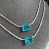 Anhänger Panysysen Solid Silber 925 Schmuck Emerald Paraiba turmalin simuliertem Moissanit Anhänger Halskette Luxus feiner Großhandel