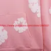 Herrtröjor rosa pufftryck Kapok hoodie högkvalitativa tröjor med tagg med tagg