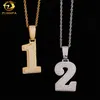 Numero lettera personalizzato di lusso Charms Pass Diamond Tester 925 Silver Moissanite Pendente iniziale