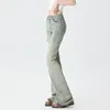 Jeans bagliori bagliori donna in alto in vita in vita comodo per le donne pantaloni elastico stile streetwear in stile pantalone pantalone pantaloni