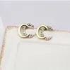 Charme 20Style S mode de créateur G-Letter Marque Gold plaquée Sier Letter Femmes Crystal Rignestone Earl Oreille Y240429