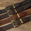 Gürtel koreanische Version Trendy Retro Style Belt Herren Leder -Top -Schicht Cowide Kupferschnallen Denim -Arbeitshose