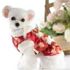 犬のアパレル中国の年服冬の猫ペットドレスタンスーツチョンサム春祭り服の子犬のコート衣装衣服