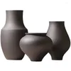 Vases Black Ceramic Vase Creative Living Room Arrangement de fleurs décoration Designer Modèle Antique Shelf Simple