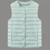 Gilet pour femmes 90% Ultra Light White Duck Down Down Veste Veste sans manche en manteau mince V Collier ou O