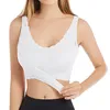 Bras feminino plus tamanho de sutiã sem revestimento de cobertura completa esportes de cor sólidos de cor sólida lingerie de pescoço de pescoço de pescoço sem fio macia e sem fio