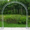 Feestdecoratie 1set metalen bruiloft tuinboog dubbele ronde ring ballon bloemen stand verjaardag afstuderen evenement rekwisieten achtergrond frame