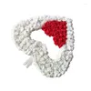 Fleurs décoratives 67JB Double couronne de cœur en forme de coeur décorations d'ornement pour la Saint-Valentin