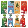 Gift Wrap 50pcs 13X27CM Christmas Candy Cookie Bags Biscuits Snack Plastic Transparent Packaging Decoration Supplies Bag