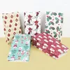 Present Wrap 5st Multi Styles Snowman Santa Christmas Ball Xmas Tree Printed Bags Party Cookie Candy Packaging Open Top Bag