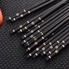 Chopsticks Metal Chinese Chopstick Black Alloy Reusable Non-Slip Sushi Chop Sticks Grad Kitchen Tools Tabeller Set