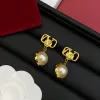 Designer Earrings Stud for Women Gold Jewelry Fashion Ear Studs Pearl Vintage Brand Earings Luxury Gold Jewelry Earing v Golden Earring wedding gift