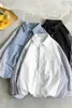 メンズカジュアルシャツ2024春秋の男性ストライプシャツマンヒップホップパッチワークボタンアップロングスリーブファッション服のトップス