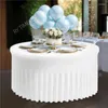 Table Cloth Wedding Banquet Round Solid Ruffled Spandex Stretch Cover Skirt El Restaurant Tablecloth For Event Party