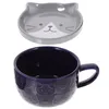 Tasses concentrés en céramique tasse avec bureau de couvercle le cadeau kawaii epresso cup en céramique boisson home boisson