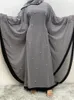 Vêtements ethniques Eid Hijab musulman avec Abaya pour femmes robes en mousseline de mousseline