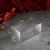 Present Wrap 10st Clear Cake Cookies Candy Box Plastic Wedding Favor Boxes Grosgrain Satin Ribbons Julfestförpackningar