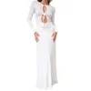 Casual Dresses Women's Vintage Long Dress Elegant Sleeve Tie-up Front Cutout Solid Color Bohemian