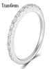 Transgems 14K 585 White Gold 048CTW 17 mm Moisanite Half Eternity Band Empilable Band empilable pour les femmes Y190612034955369