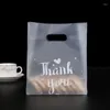 Hediye sargısı 50pcs Teşekkür ederim Aşk Kalp Taşınabilir Çantalar Alışveriş Pişirme Paketleme Tatlı Ekmek Plastik Sarma 3 Boyut