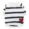 Dog Apparel Pet Sweater Pullover Clothes For Small Dogs Black White Striped Love Round Neck Puppy Jacket Clothing