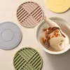 Table Mats Hollow Stripe Design Heat-resistant Silicone Coasters For Kitchen Countertop Protection Non-slip Round Mug Coffee