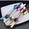 Tea Scoops Dinner Spoon Soup Food Spoons Drink Teaspoon Coffee Ice Cream Dessert Silver Gold Stainless Steel