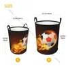 Laundry Bags Bathroom Basket Soccer Ball Fire Foldable Hamper Clothes Organizer