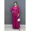 Women's Two Piece Pants SuperAen 2024 Spring Autumn Suit Chinese Satin Jacquard Silk Shirt Wide Leg Set