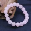 Strand 10 mm okrągły różowy chalcedony jades krystaliczna bransoletka koraliki kobiet dziewczyna naturalny kamień elastyczny ornament dłoni