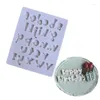 Baking Moulds Happy Birthday Brand English Alphabet Silicone Mold Fondant Cake Chocolate Mould Sugarcraft DIY Decorating Tools