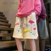 Kvinnors byxor japanska mode graffiti casual shorts kvinnor i sommaren amerikansk high street lös mångsidig basketsportstudenter
