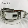 Punk Western S Diamond Belt Leather Studded Bing Belt Cinturones Para Mujer Y2K Cowboy Cinto de Strass för män Kvinnor 240412