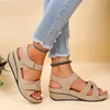 Casual Shoes Beach Sandals Hook And Loop Fastener Strap Wedge For Women Ladies Girls Comfortable Wedges Causal Sport