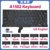 Batterier Ny bärbar dator A1502 Keyboard US UK Spanien Rysk franska schweiziska Italien Arabisk layout för Book Pro Retina 13 "2013 2014 2015