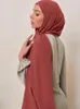 Högkvalitativ satin chiffon hijab halsduk för kvinnor turban opacification halsdukar sjal huvudduk huvudband bandana hijabs för kvinna 240327