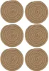 Table Mats 6PCS Round Woven Non-slip Kitchen Placemat Non Slip Washable Heat Resistant Decoration Home Pad Accessories