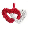 Fleurs décoratives 67JB Double couronne de cœur en forme de coeur décorations d'ornement pour la Saint-Valentin