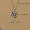 10Pcs Antique Silver Fashion Hollow Cross Alloy Pendant Necklace For Men & Womens Jewelry Gift A-597d