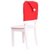 Pokrywa krzesełka 1-4pc świąteczna okładka Czerwona Święty Mikołaj Kapelusz na rok Wesołych imprezowych domowych stolik kuchenny wystrój